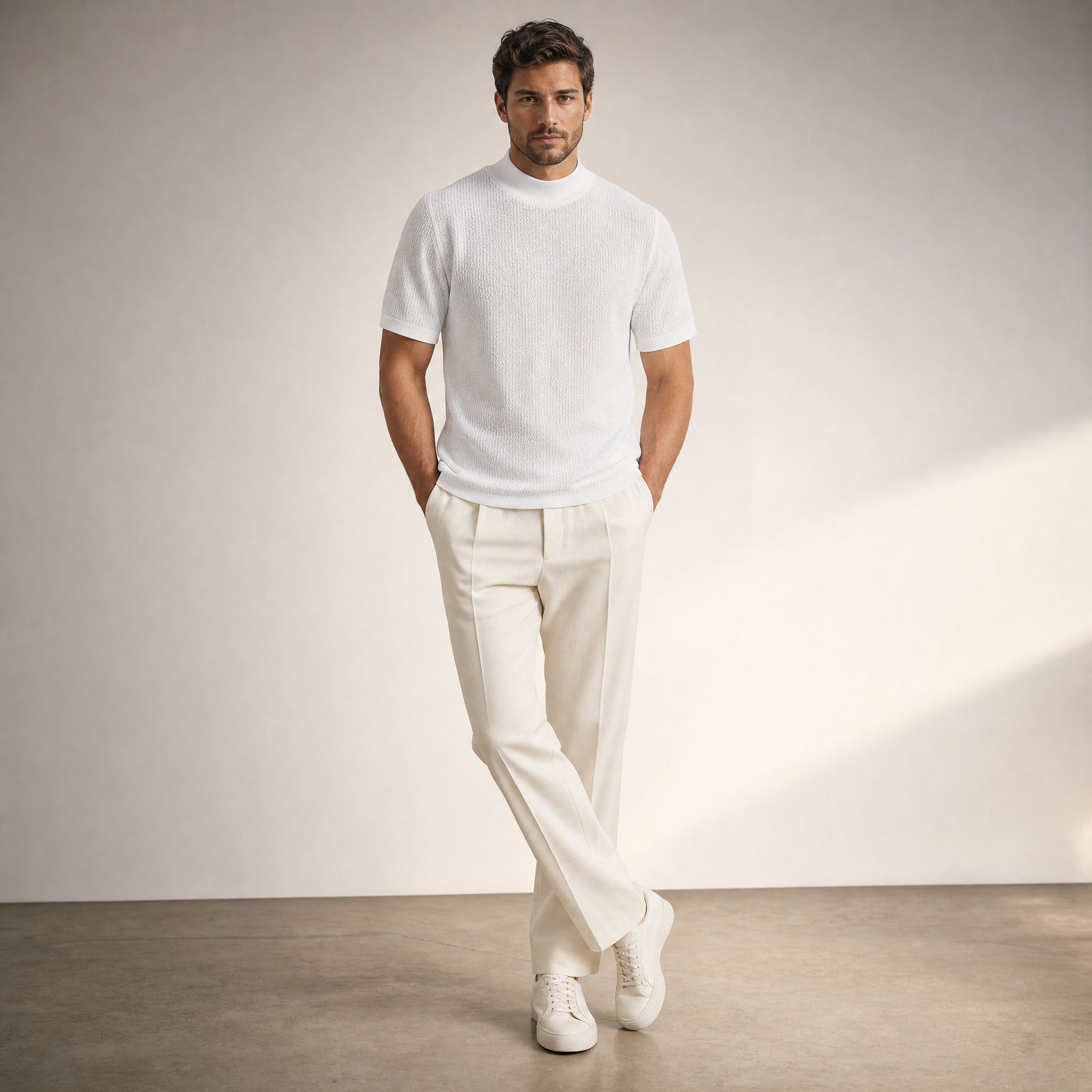 Men's Crew-Neck T-Shirt | Textured All-Season Comfort