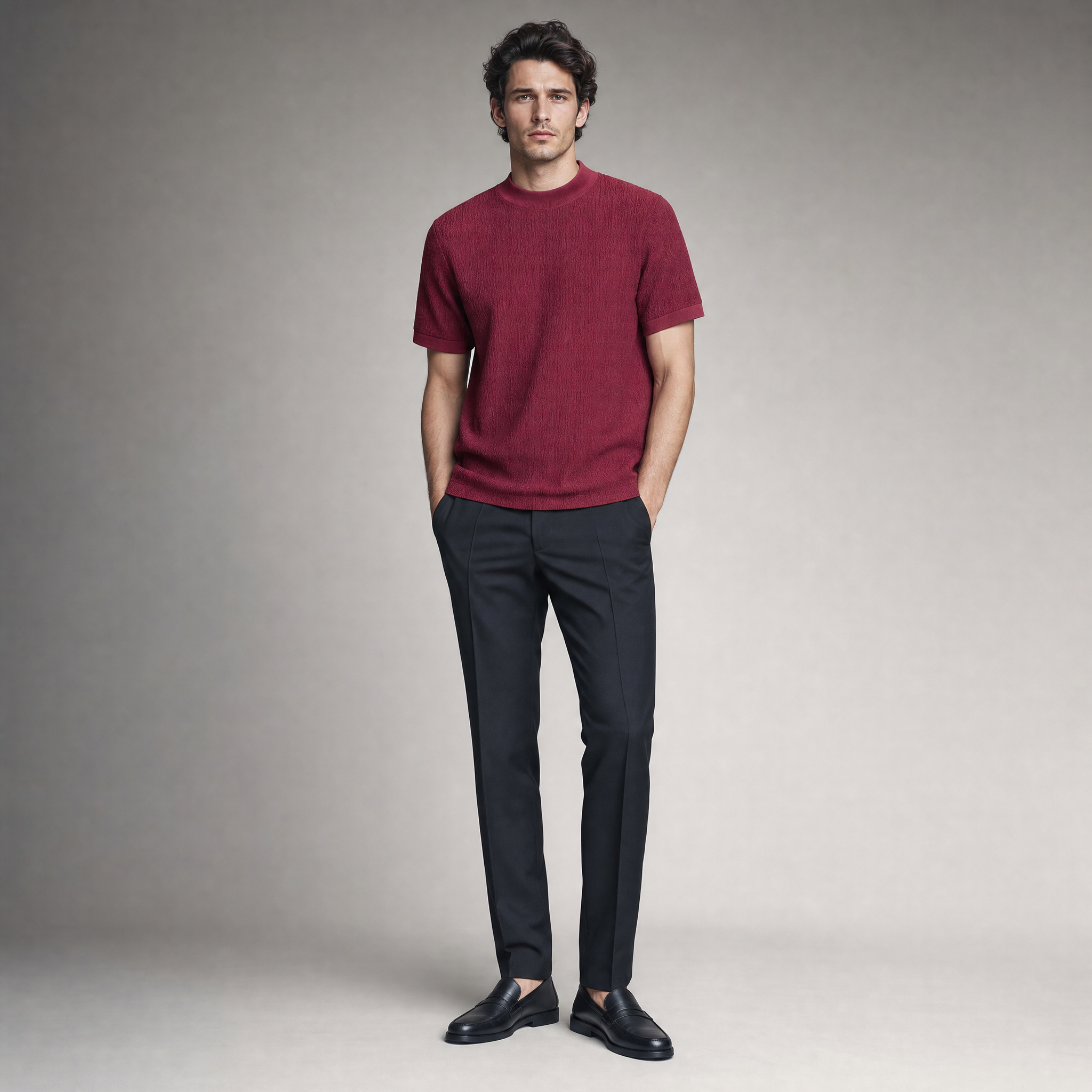Men's Crew-Neck T-Shirt | Textured All-Season Comfort