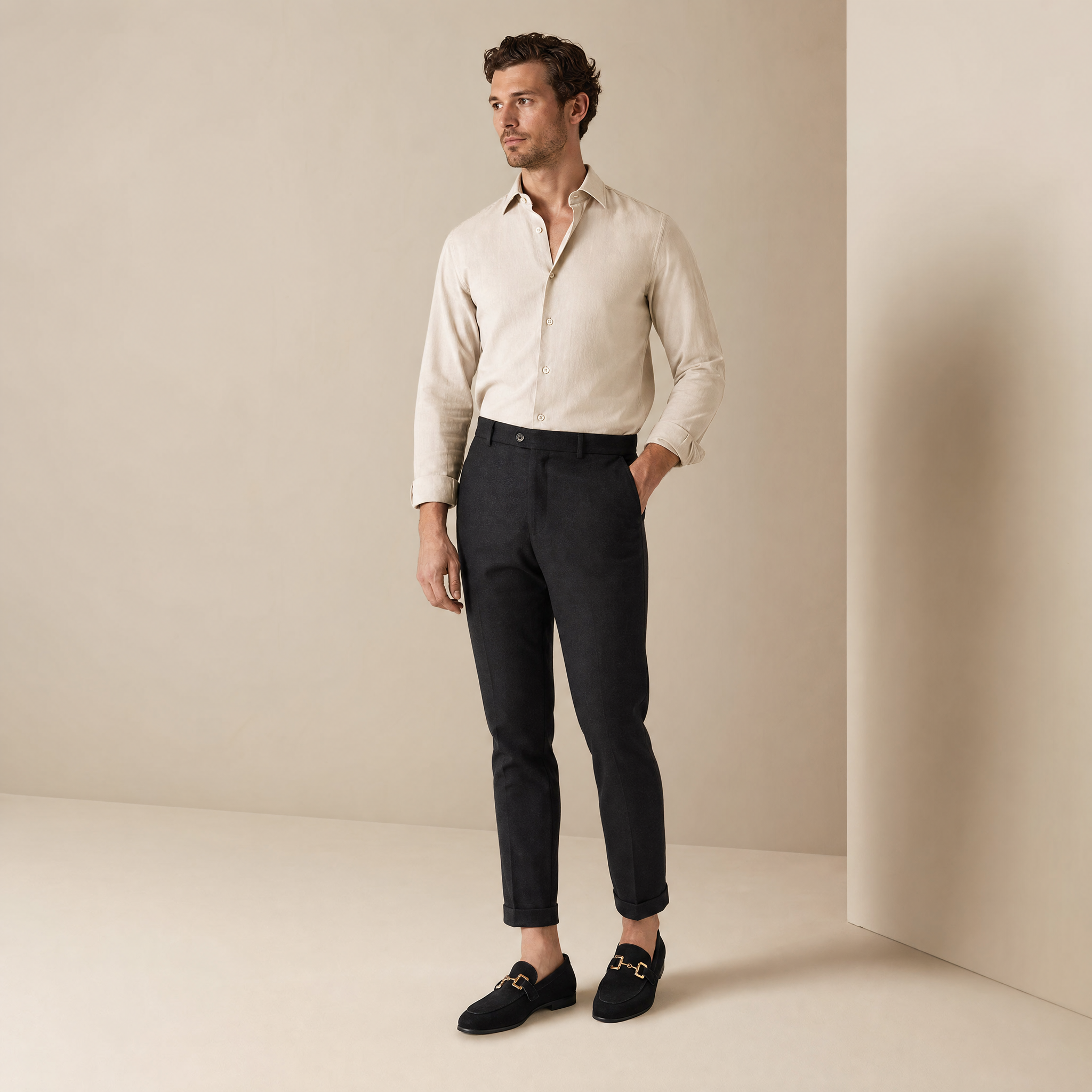 Men's Penny Loafers | Slip-On Dress Shoes with Metal Detail