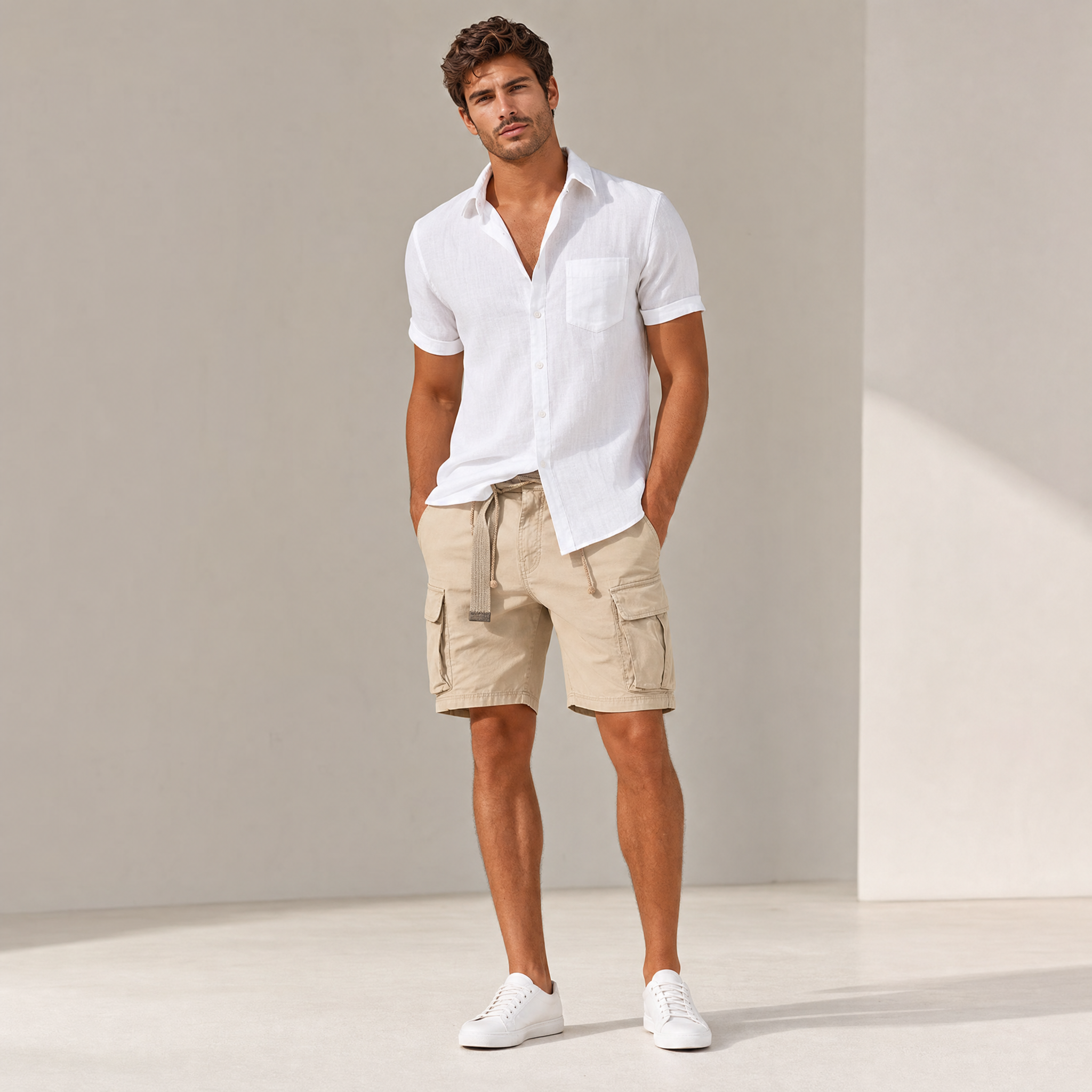 Men's Cargo Shorts | Braided Drawstring, Multi-Pocket