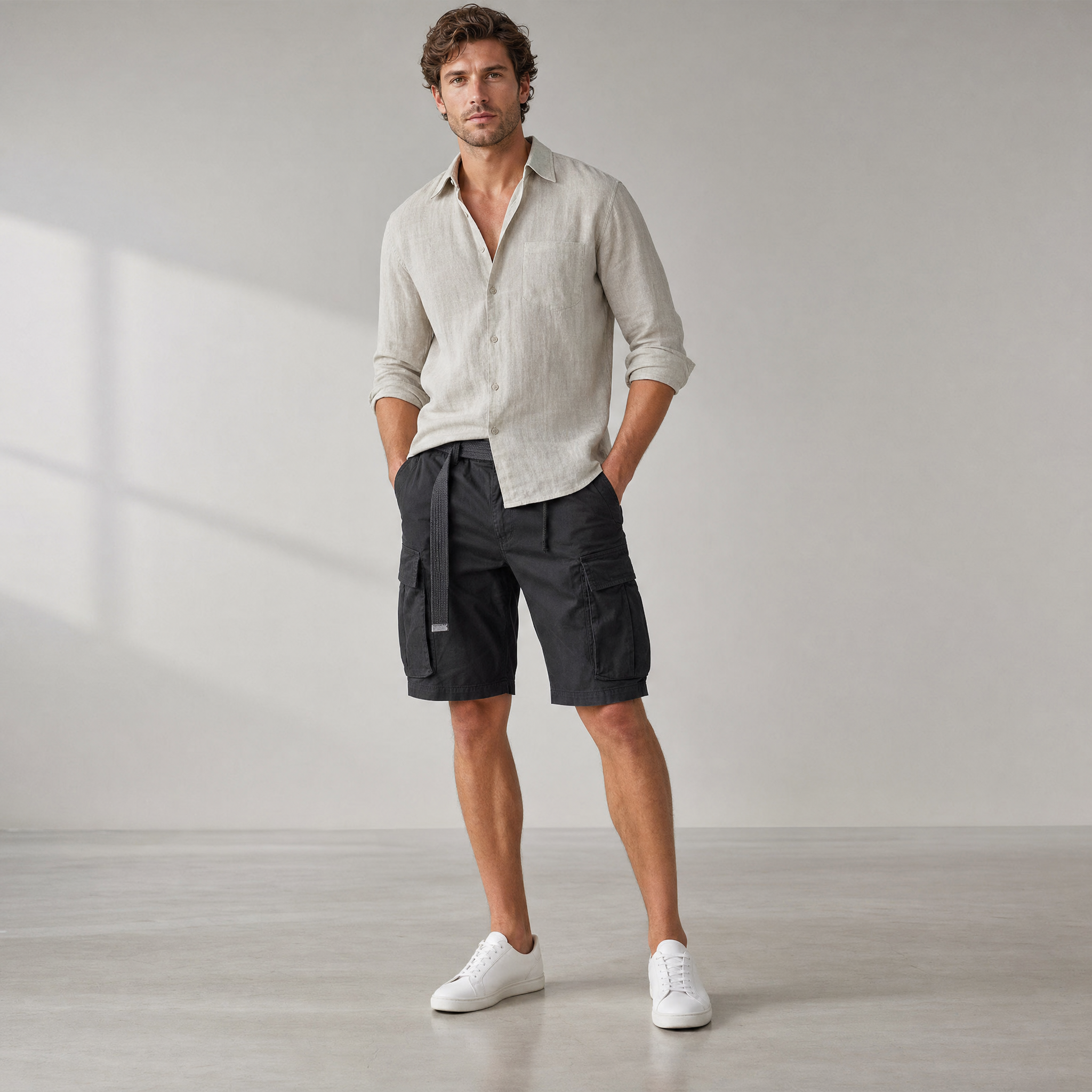 Men's Cargo Shorts | Braided Drawstring, Multi-Pocket