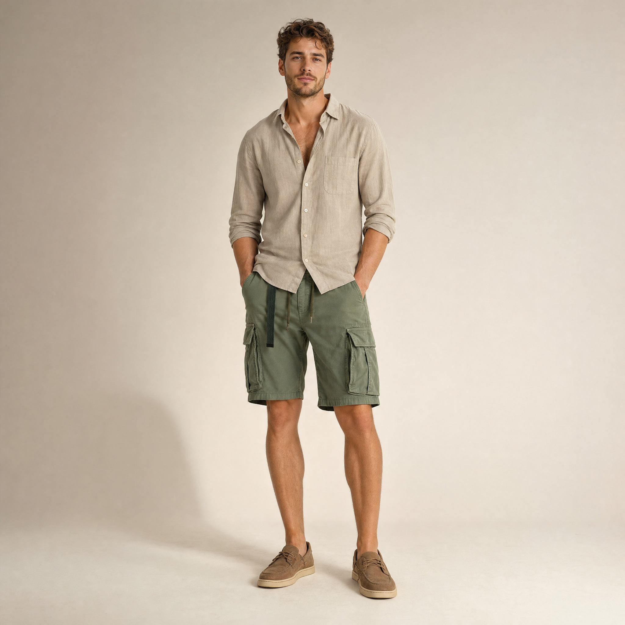 Men's Cargo Shorts | Braided Drawstring, Multi-Pocket