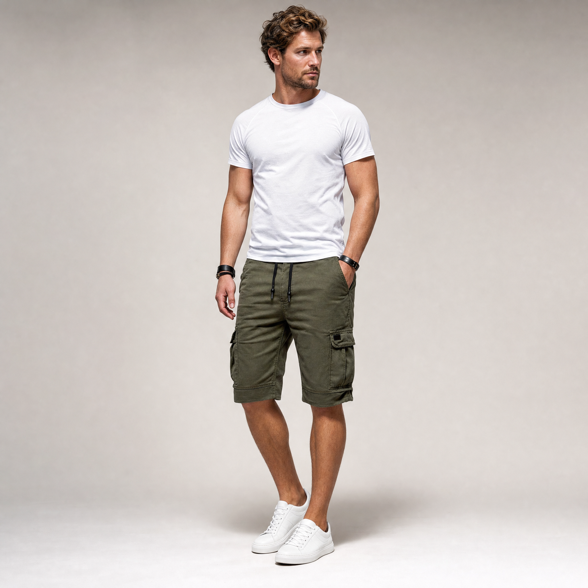 Men's Cargo Shorts | Drawstring Waist, Casual Fit