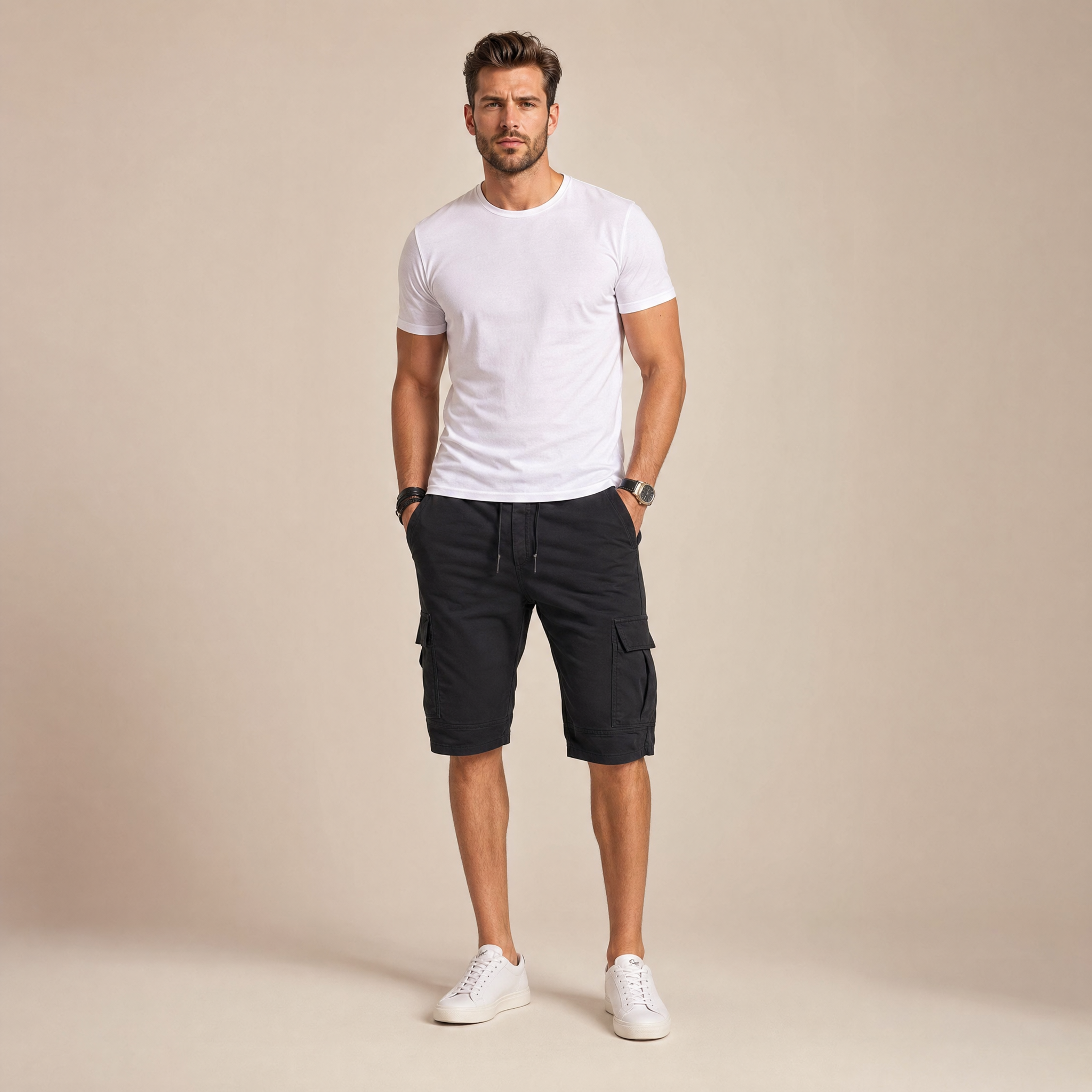 Men's Cargo Shorts | Drawstring Waist, Casual Fit