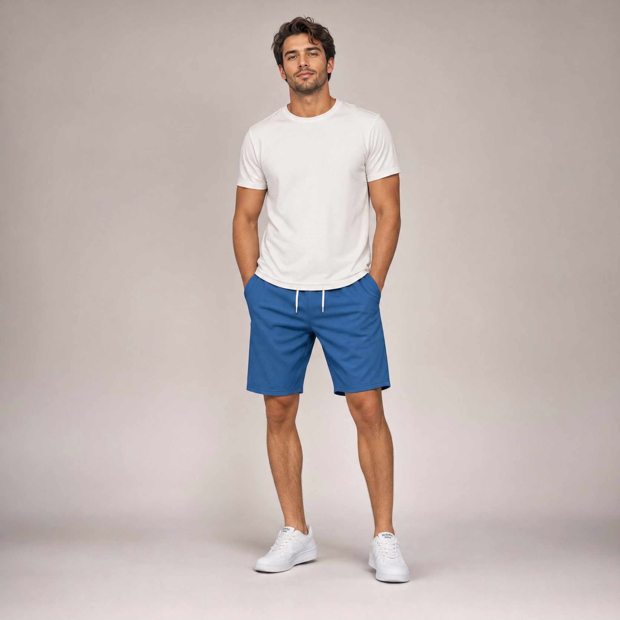 Men's Woven Shorts | Knee-Length Elasticated Waist