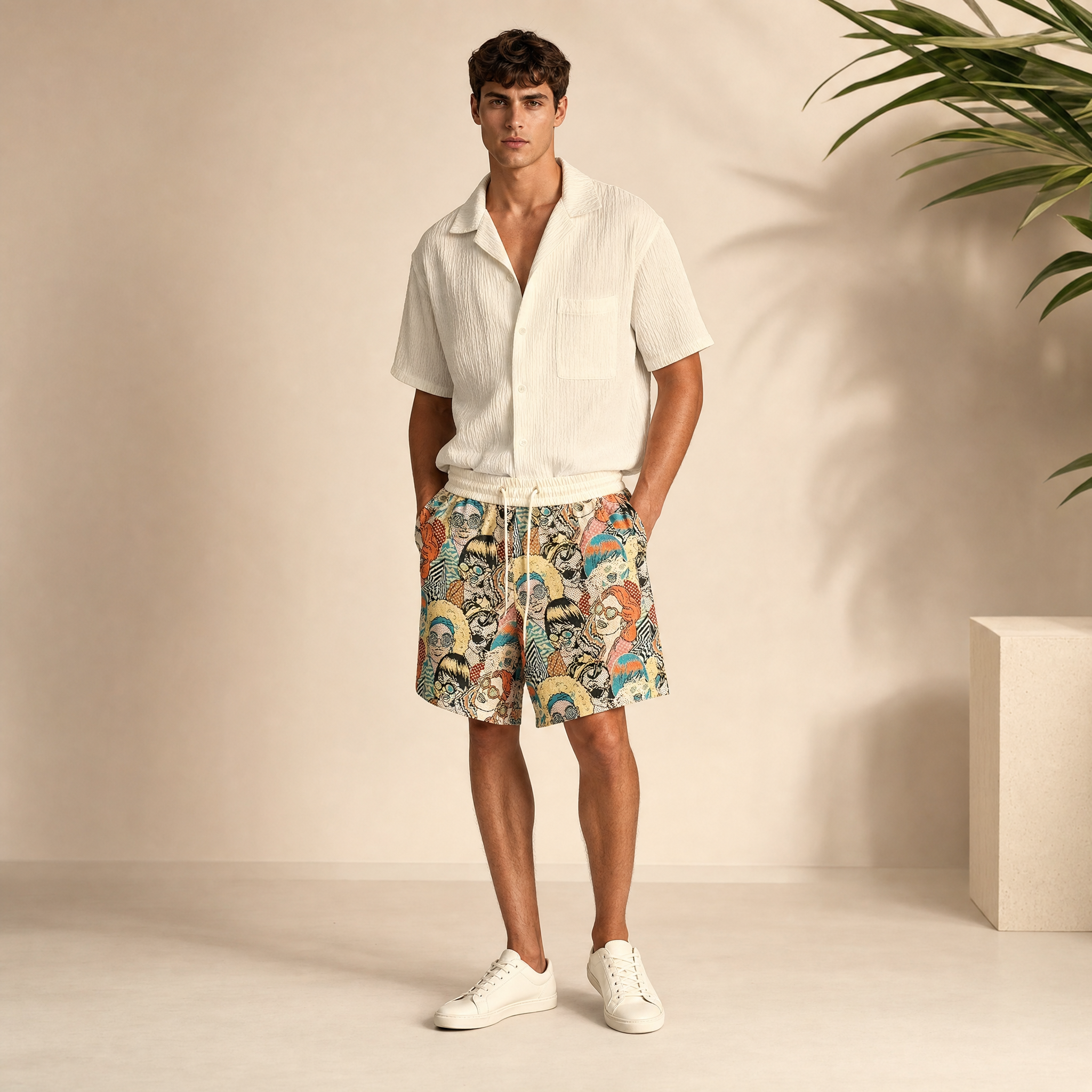Men's Graphic-Print Shorts | Relaxed Elastic Waist