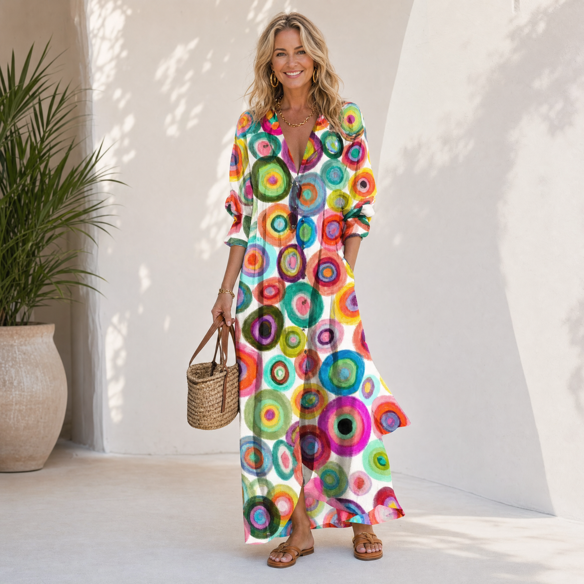 Women's Boho Summer Dress – Flowy Casual Beach Day Dress