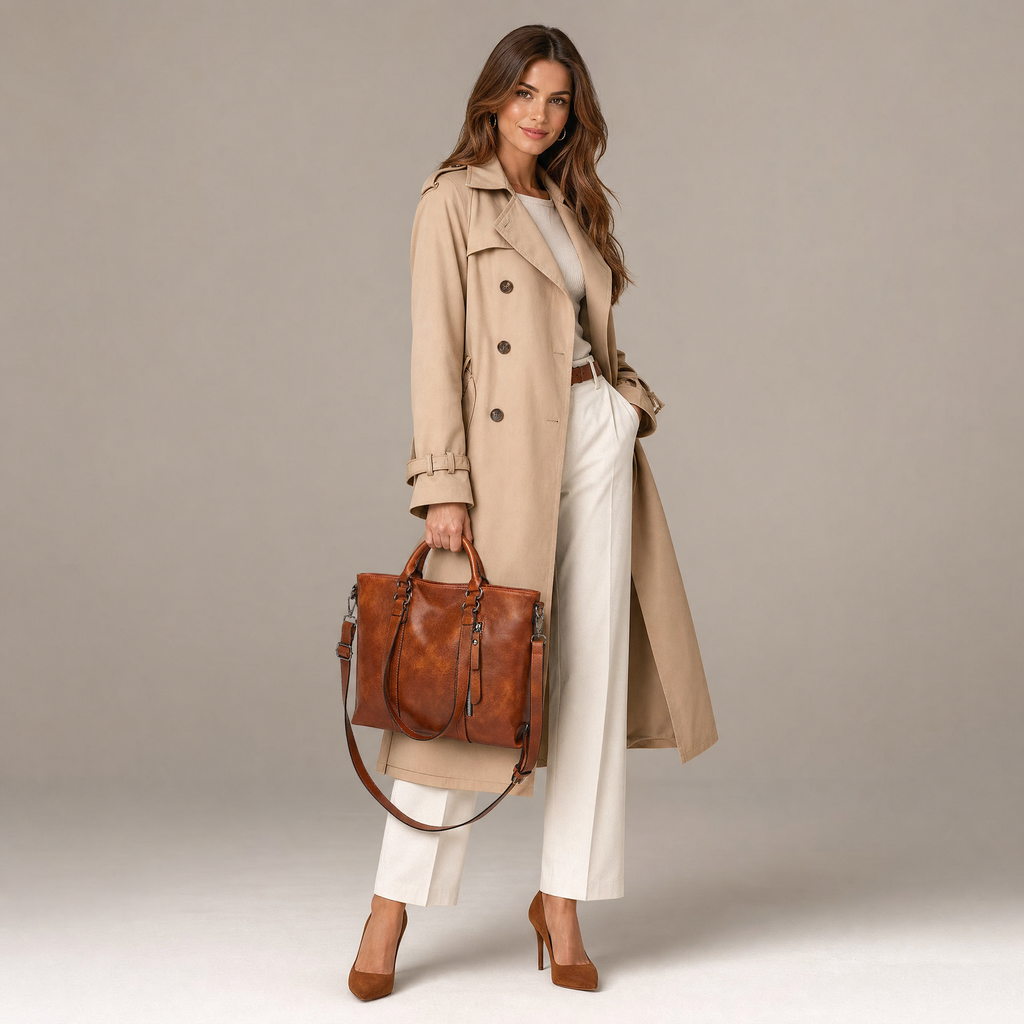 Women's Large Leather Tote Bag – Spacious Everyday Handbag