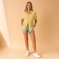 Women's Button-Down Shirt – Relaxed Short Sleeve Casual Top