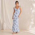 Floral Backless Beach Dress | Sleeveless Summer Dress for Women
