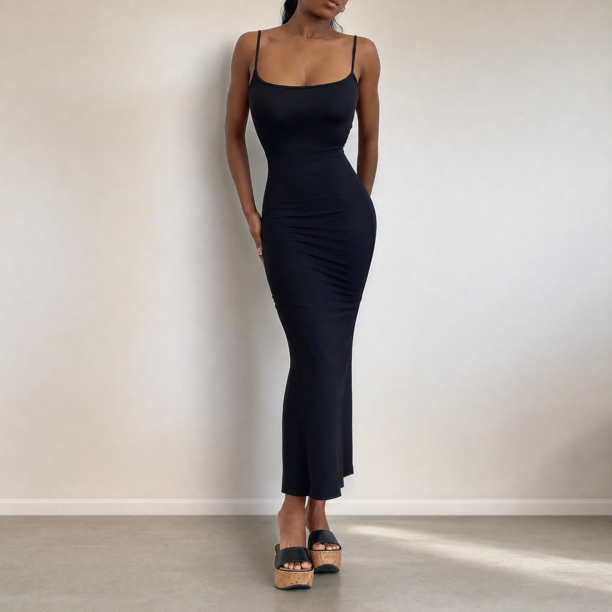 Satin Backless Maxi Dress | Sleeveless Long Dress for Women