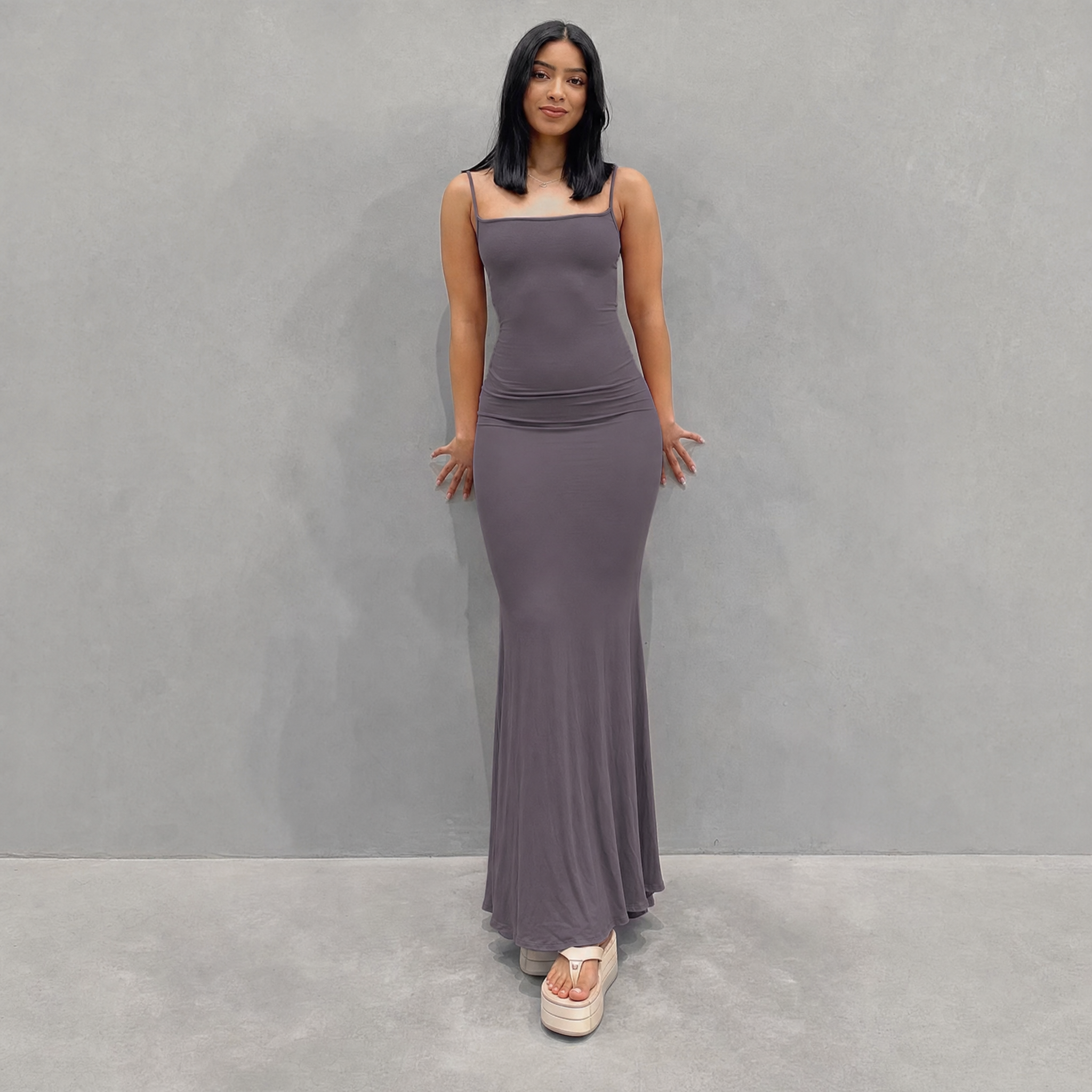 Satin Backless Maxi Dress | Sleeveless Long Dress for Women