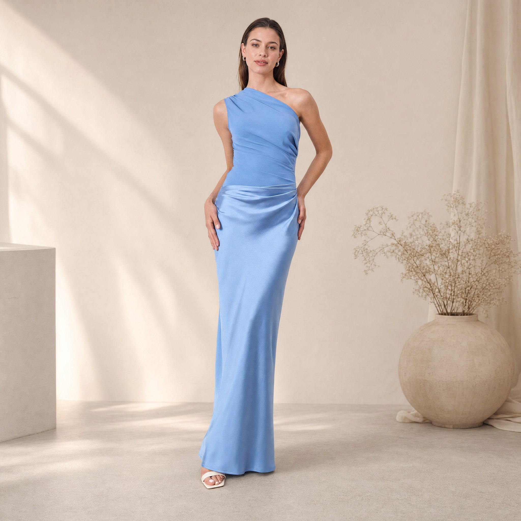 Plus Size Asymmetric Maxi Dress
