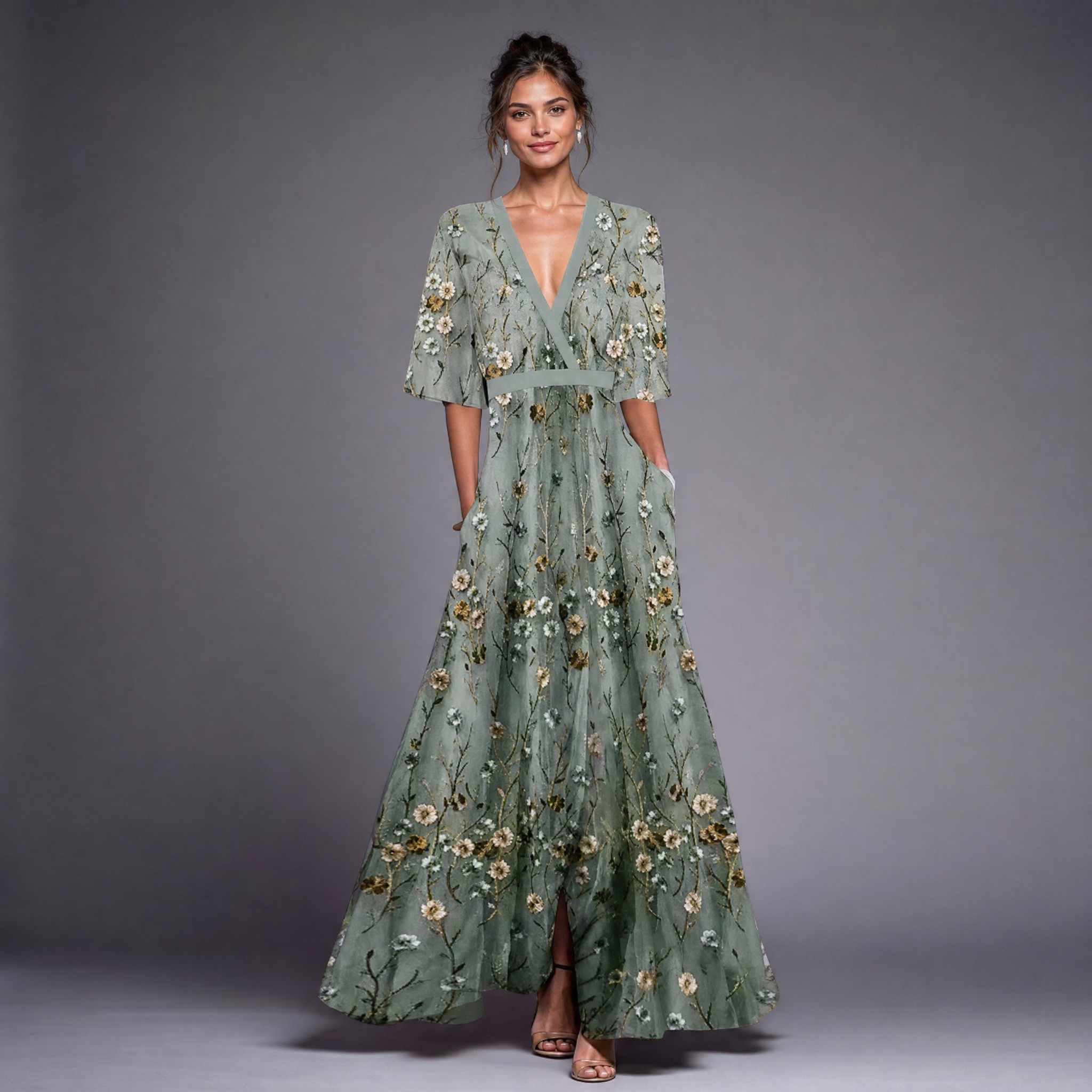 Floral maxi dress for women