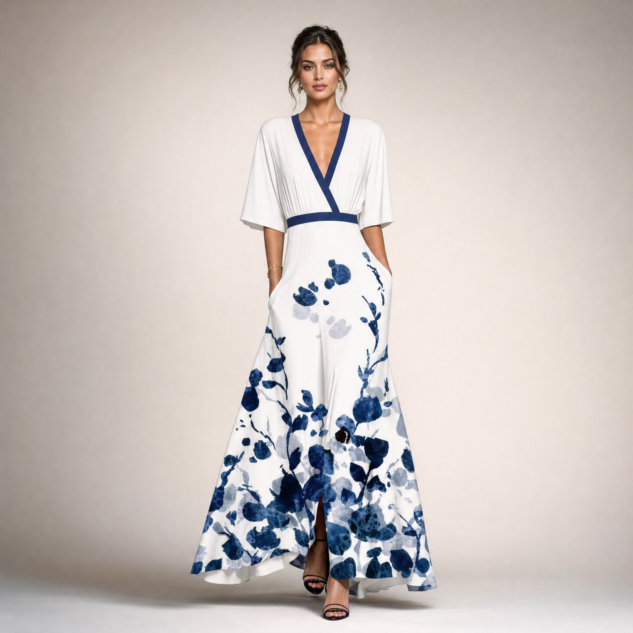Floral maxi dress for women