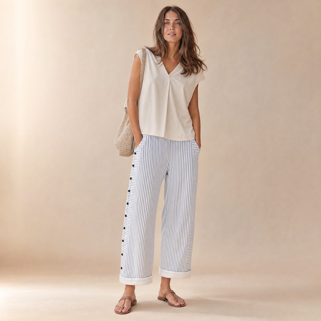 Barbara Collection | Linen Pants Women with Side Pockets | Comfortable Fit for Effortless Style