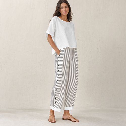 Barbara Collection | Linen Pants Women with Side Pockets | Comfortable Fit for Effortless Style
