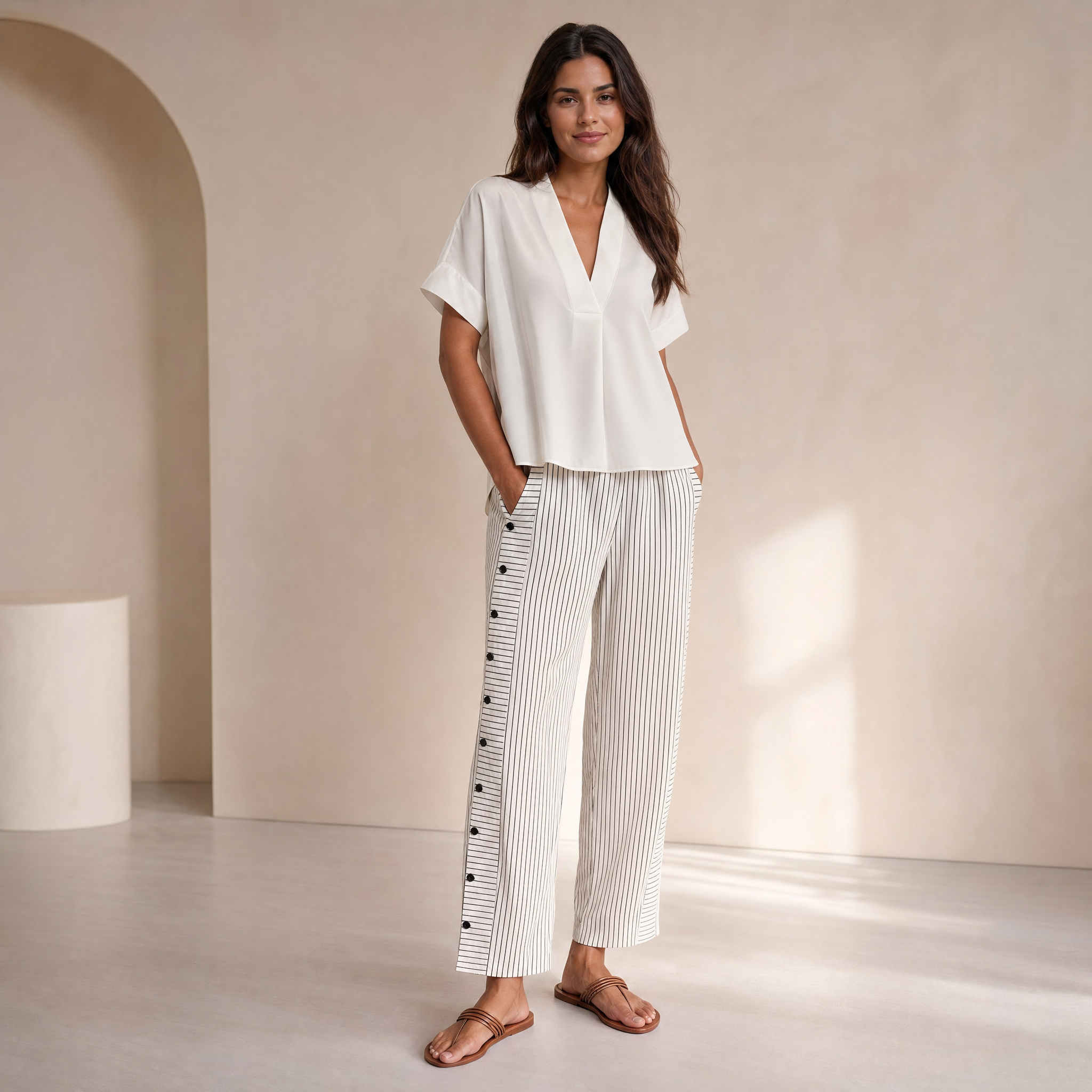 Barbara Collection | Linen Pants Women with Side Pockets | Comfortable Fit for Effortless Style