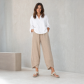 Breathable linen pants for women