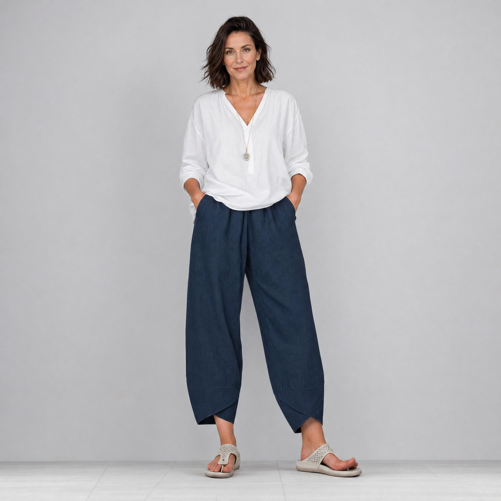 Breathable linen pants for women