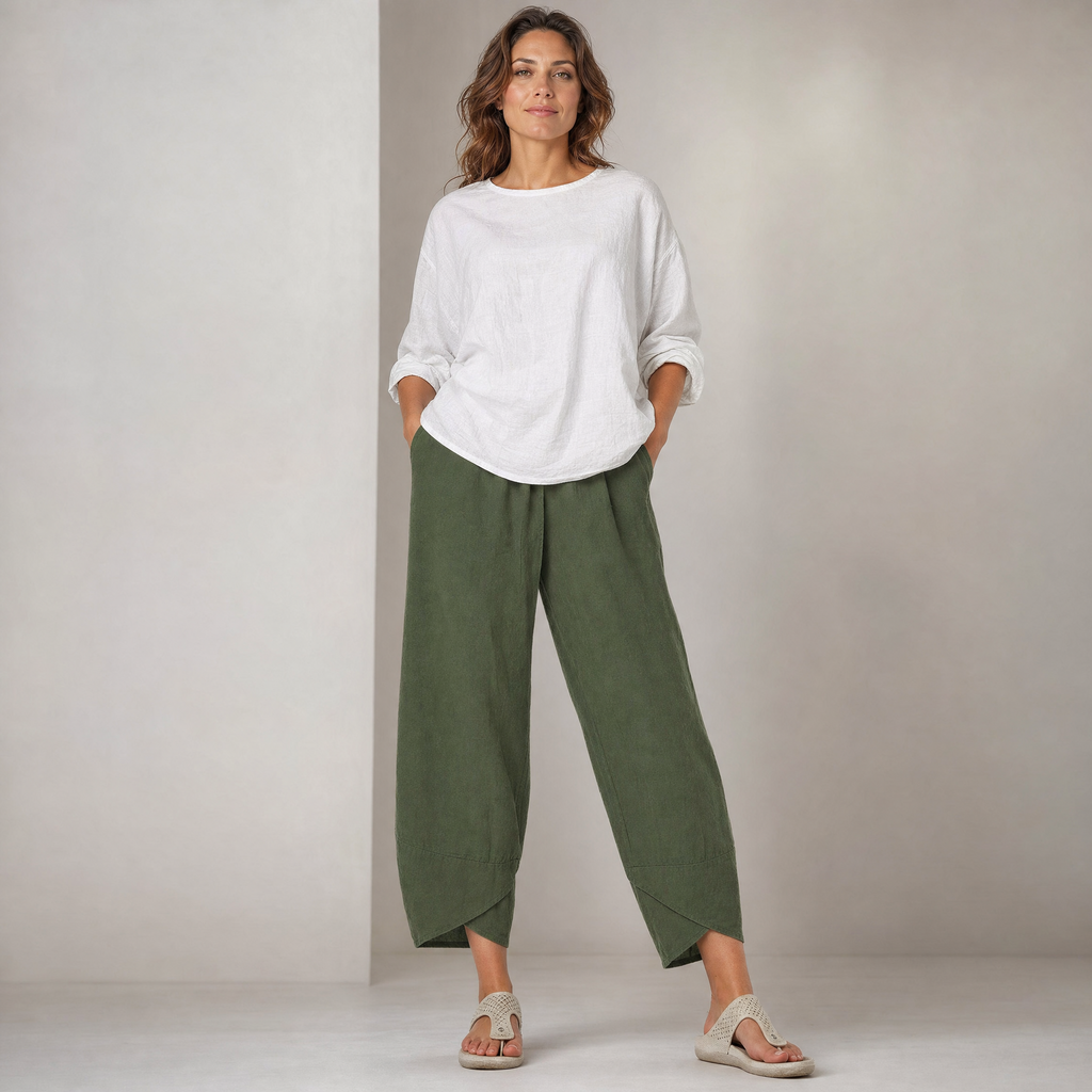 Breathable linen pants for women