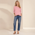 Stella | Women's Casual 3/4 Sleeve Top with Relaxed Fit | Versatile Layering Essential
