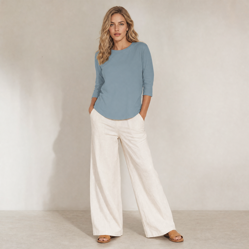 Stella | Women's Casual 3/4 Sleeve Top with Relaxed Fit | Versatile Layering Essential