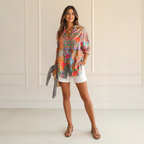 Terri™ | Colorful Blouse with Unique Print & Soft Drape | Versatile Style for All-Day Comfort