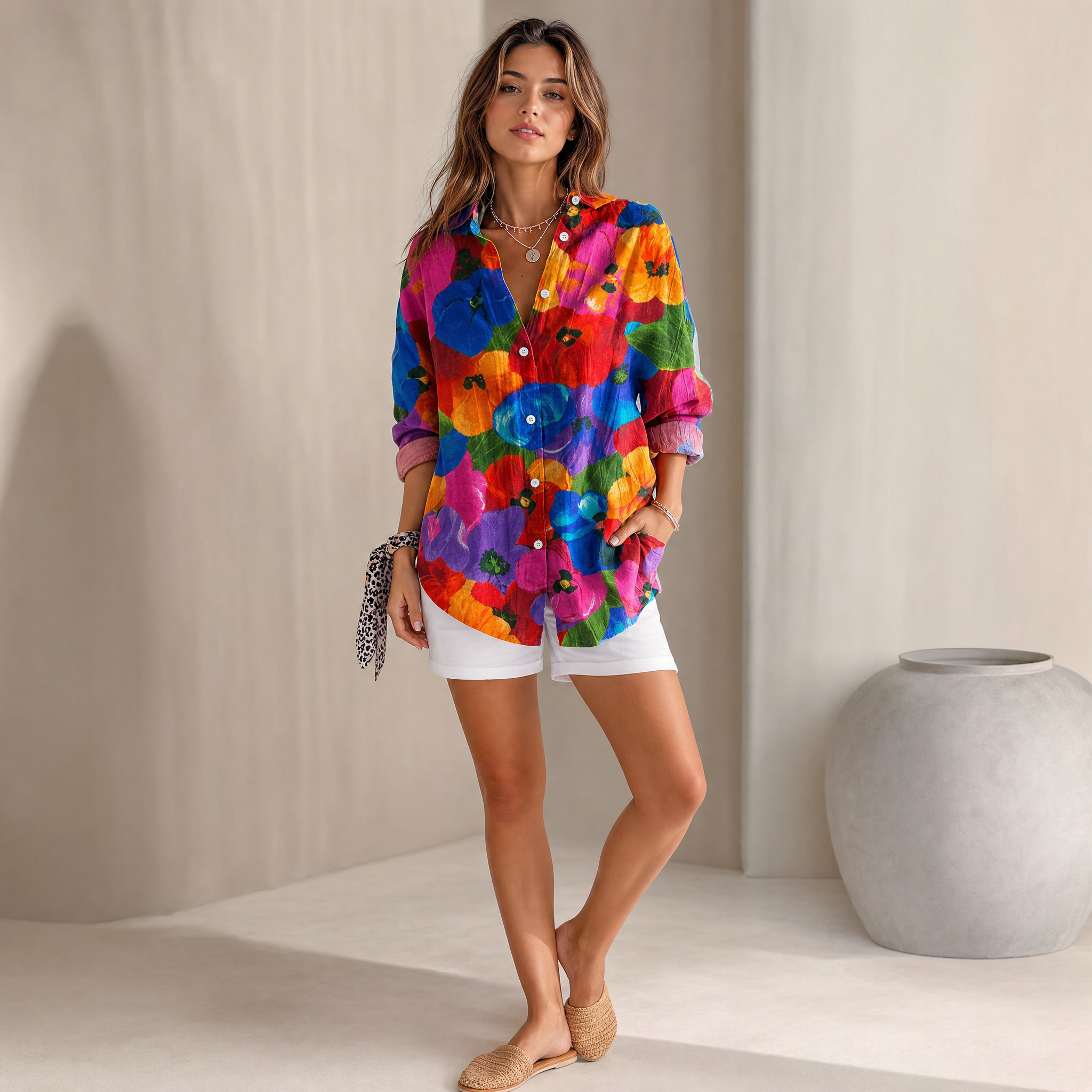 Terri™ | Colorful Blouse with Unique Print & Soft Drape | Versatile Style for All-Day Comfort