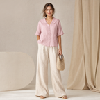 Kristi | Women's White Blouse with Scalloped Collar & Relaxed Fit for Effortless Elegance